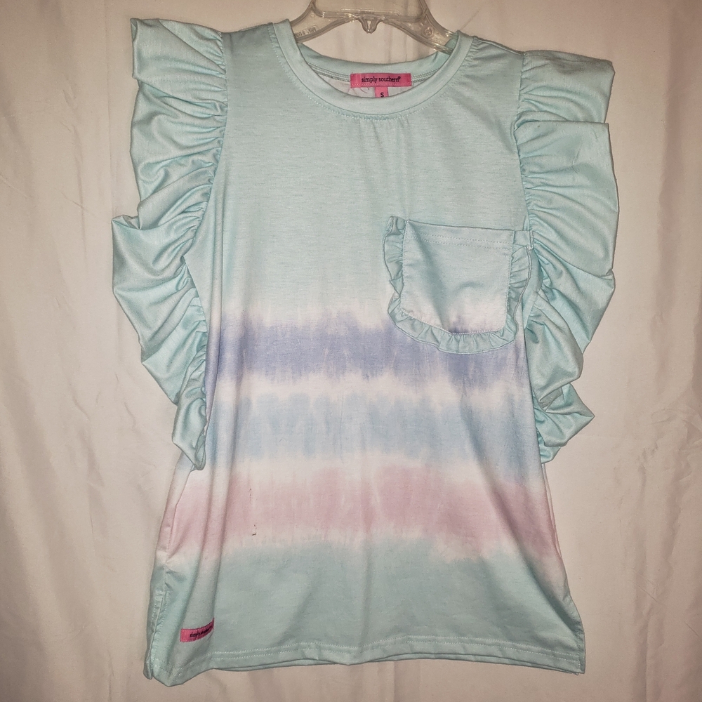 Simply Southern Mint Green Tee with Pink Tag